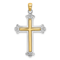 Load image into Gallery viewer, 14K Two-tone Polished Cross Charm
