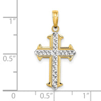 Load image into Gallery viewer, 14K w/ Rhodium D/C Cross Charm
