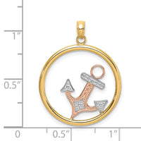 Load image into Gallery viewer, 14K Two-tone w/White Rhodium Anchor In Circle Charm
