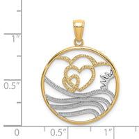 Load image into Gallery viewer, 14k w/Rhodium Sun, Hearts ,Water Circle Charm
