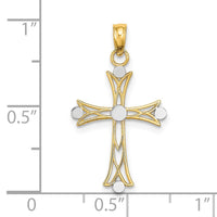 Load image into Gallery viewer, 14K W/ Rhodium Textured Cross Charm
