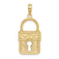 Load image into Gallery viewer, 14k w/Rhodium Lock Charm
