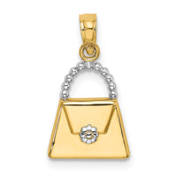 Load image into Gallery viewer, 14K W/ Rhodium Purse Charm
