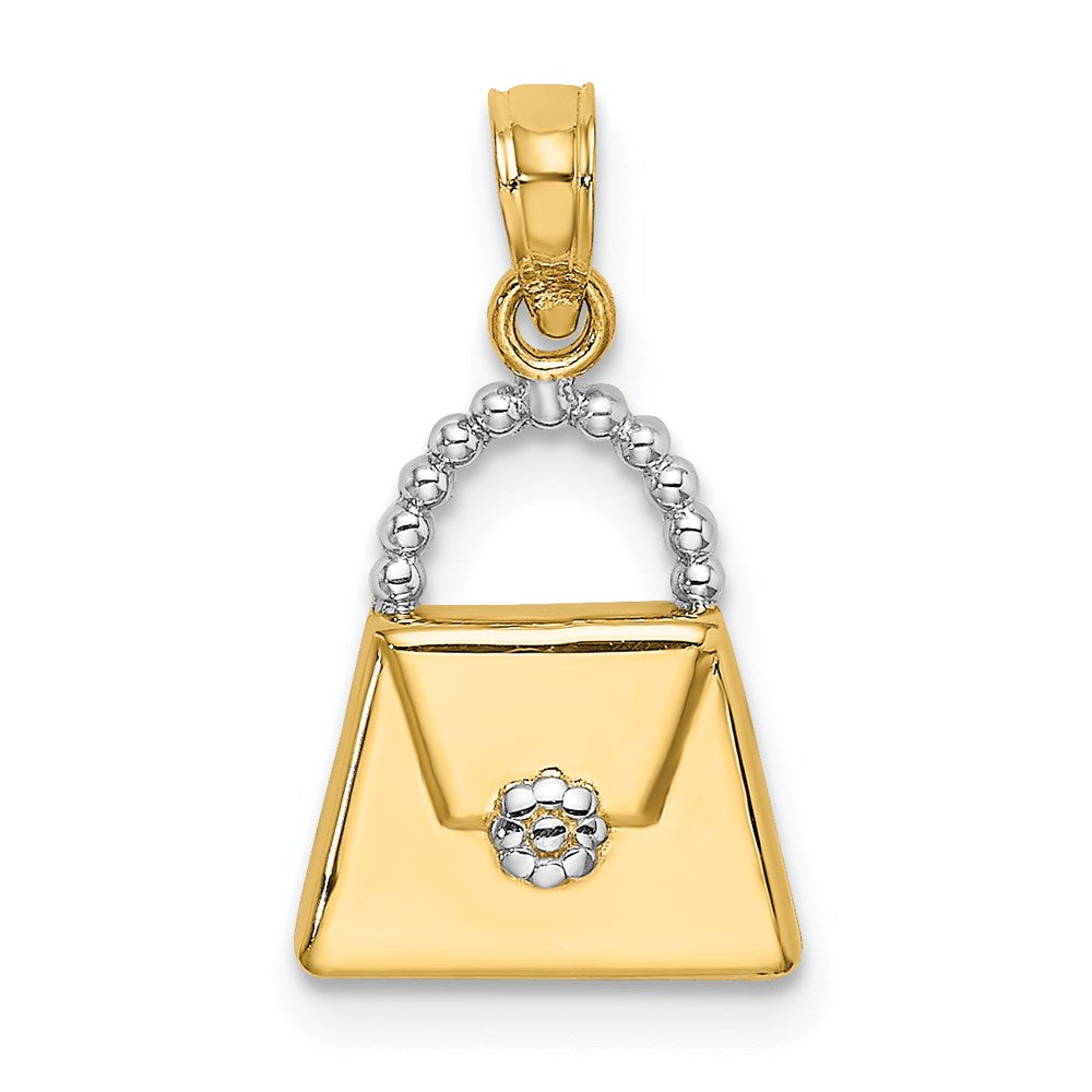 14K W/ Rhodium Purse Charm