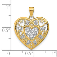 Load image into Gallery viewer, 14k w/Rhodium Cut-Out Filigree Heart Charm

