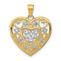 Load image into Gallery viewer, 14k w/Rhodium Cut-Out Filigree Heart Charm
