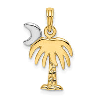 Load image into Gallery viewer, 14K W/ Rhodium Polished Charelston Palm Tree Charm
