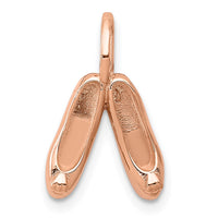 Load image into Gallery viewer, 14K Rose Gold Solid Polished 3-D Ballet Slippers Charm
