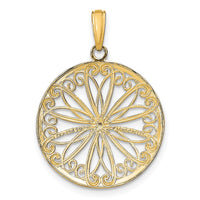 Load image into Gallery viewer, 14K w/Rhodium Filigree Center Round Charm
