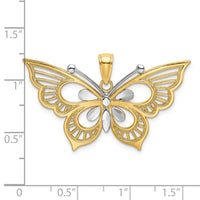 Load image into Gallery viewer, 14k Two-tone Diamond-cut Butterfly Charm

