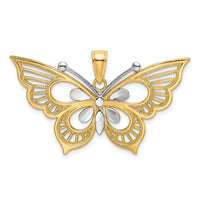Load image into Gallery viewer, 14k Two-tone Diamond-cut Butterfly Charm
