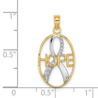 Load image into Gallery viewer, 14k w/Rhodium Textured HOPE w/ Ribbon Charm
