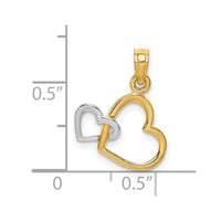 Load image into Gallery viewer, 14k Two-Tone Polished Hearts Interwined Charm
