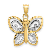 Load image into Gallery viewer, 14k w/ Rhodium Diamond-cut Butterfly Charm
