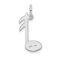 Load image into Gallery viewer, 14k White Gold Polished Flat-Backed Musical Note Charm
