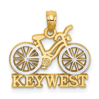 Load image into Gallery viewer, 14k with White Rhodium KEY WEST Bicycle Charm
