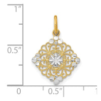 Load image into Gallery viewer, 14K w/Rhodium and D/C Filigree Medallion Charm
