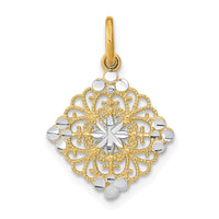 Load image into Gallery viewer, 14K w/Rhodium and D/C Filigree Medallion Charm

