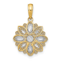 Load image into Gallery viewer, 14K w/Rhodium and D/C  Filigree Flower Charm
