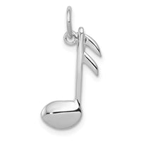 Load image into Gallery viewer, 14k White Gold Polished Flat-Backed Musical Note Charm
