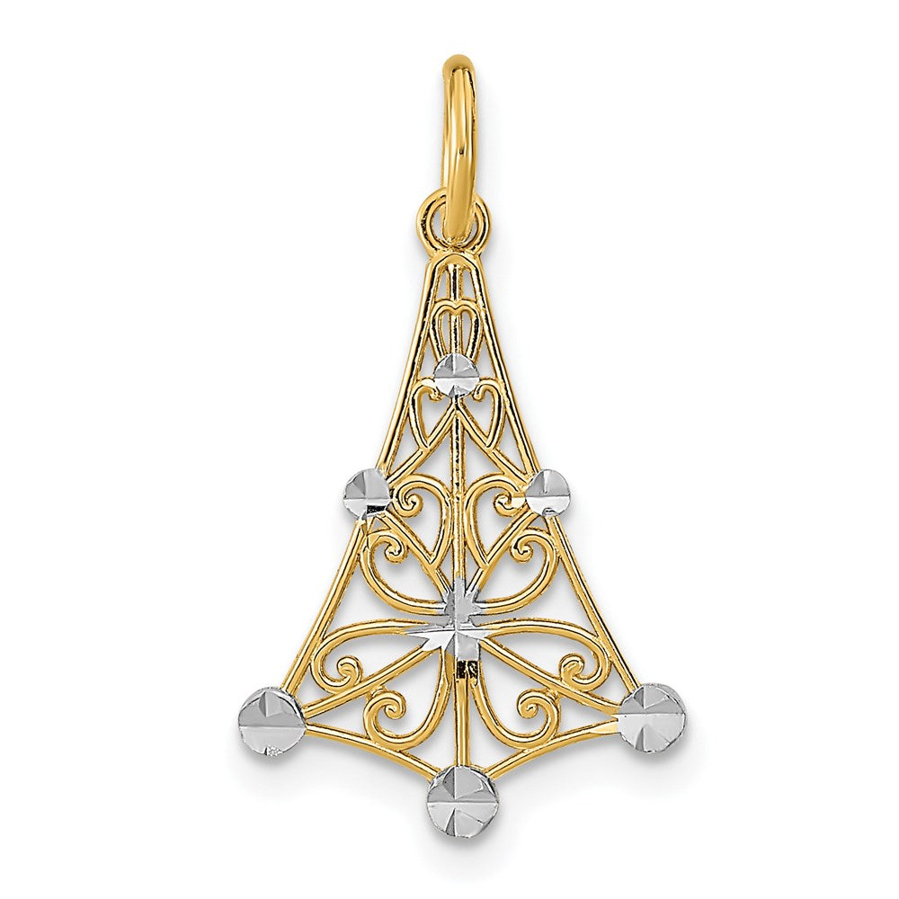 14K w/Rhodium D/C Chandellier Charm