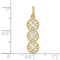 Load image into Gallery viewer, 14K w/Rhodium and D/C 3 Circle Charm
