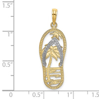 Load image into Gallery viewer, 14K w/Rhodium Palm Tree Flip-Flop Charm
