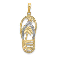 Load image into Gallery viewer, 14K w/Rhodium Palm Tree Flip-Flop Charm
