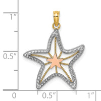 Load image into Gallery viewer, 14K Two-Tone W/ White Rhodium Cut-Out Small Starfish Charm

