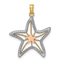 Load image into Gallery viewer, 14K Two-Tone W/ White Rhodium Cut-Out Small Starfish Charm
