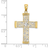 Load image into Gallery viewer, 14K W/ Rhodium D/C and Cut-Out Cross Charm
