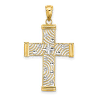 Load image into Gallery viewer, 14K W/ Rhodium D/C and Cut-Out Cross Charm
