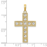 Load image into Gallery viewer, 14K W/ Rhodium D/C and Cut-Out Cross Charm
