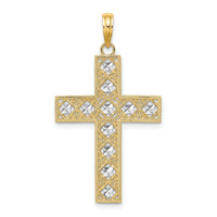 Load image into Gallery viewer, 14K W/ Rhodium D/C and Cut-Out Cross Charm
