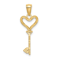 Load image into Gallery viewer, 14k w/Rhodium Key w/Heart Charm
