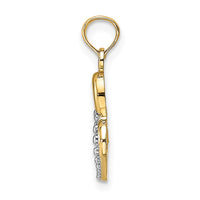 Load image into Gallery viewer, 14k w/ Rhodium Polished and Textured Intertwined Hearts Charm
