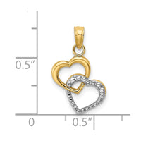 Load image into Gallery viewer, 14k w/ Rhodium Polished and Textured Intertwined Hearts Charm

