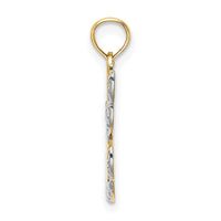 Load image into Gallery viewer, 14K w/Rhodium Polished/Textured Cut-Out HOPE Angel Charm
