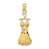 Load image into Gallery viewer, 14K w/Rhodium Dress W/ Flower Charm
