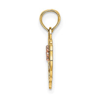 Load image into Gallery viewer, 14k Two-Tone SWEET 16 Heart w/ Flower Charm
