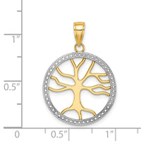 Load image into Gallery viewer, 14k w/Rhodium Large Tree of Life Round Frame Charm
