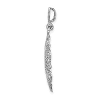 Load image into Gallery viewer, 14K White Gold Starbust w/Heart Diamond-cut Beaded Charm
