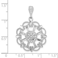 Load image into Gallery viewer, 14K White Gold Starbust w/Heart Diamond-cut Beaded Charm
