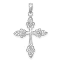 Load image into Gallery viewer, 14k White Gold Filigree Cross Pendant
