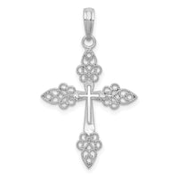Load image into Gallery viewer, 14k White Gold Filigree Cross Pendant

