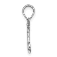 Load image into Gallery viewer, 14K White Gold MOM w/ 2 Angels Holding Heart Charm
