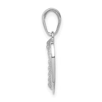 Load image into Gallery viewer, 14K White Gold Polished and Textured Heart Pendant
