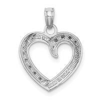 Load image into Gallery viewer, 14K White Gold Polished and Textured Heart Pendant
