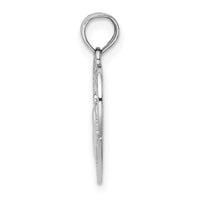 Load image into Gallery viewer, 14K White Gold Polished/Textured Heart Claddagh Charm
