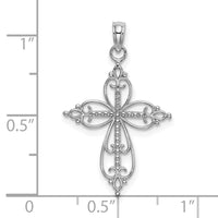 Load image into Gallery viewer, 14K White Gold Beaded Cross Charm
